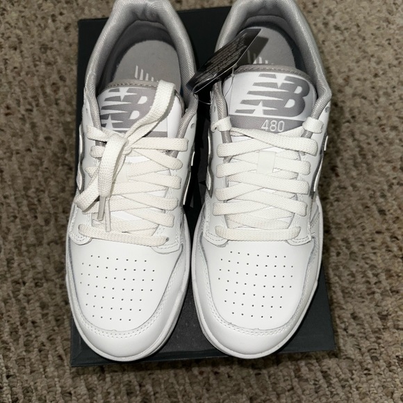 *NEVER WORN* NEW BALANCE 480 - White Grey (womens 7.5 US) - Picture 4 of 5